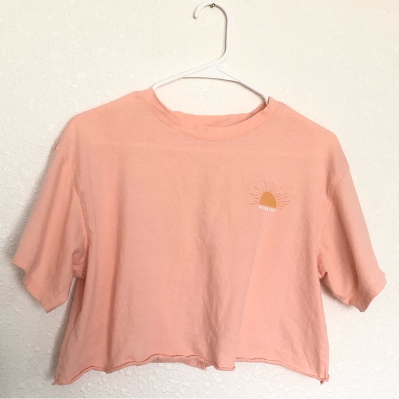 Flirtitude, Sun Casin Cropped TShirt, Light Salmon color, Size Medium - Picture 2 of 5